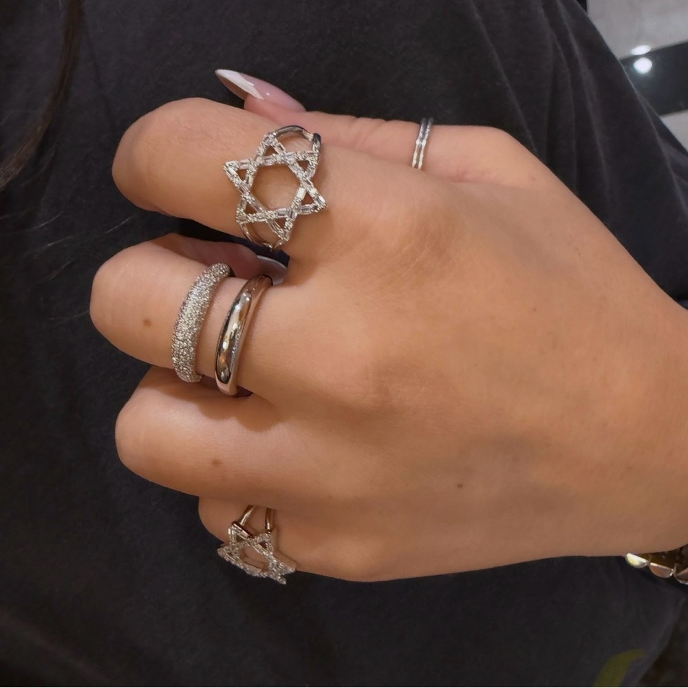 Gold and Silver Star of David Rings